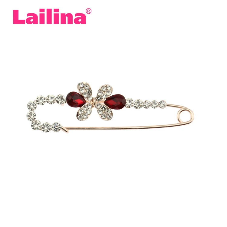 

Wholesale Fashion Butterfly Design Brooches Rhinestone Safety Pin Brooch, Multi color