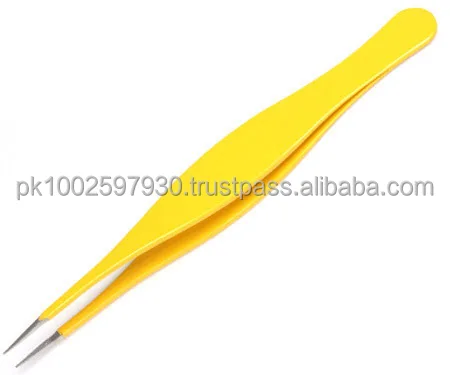 
eye brow pointed tweezers/ manicure tweezers/ yellow tweezers 