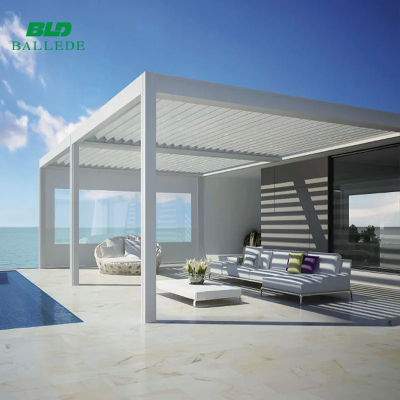 

4x3 Terrace roof rainproof automatic sun shade louver outdoor pergola aluminium, Ral colors