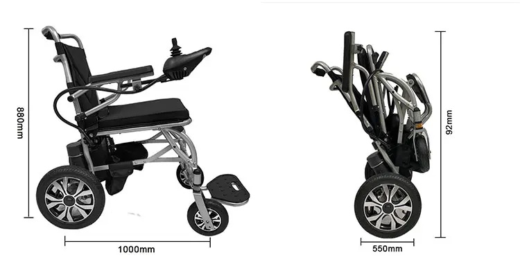 Handicapped Folding Portable Electric Wheelchair with Lithium Battery