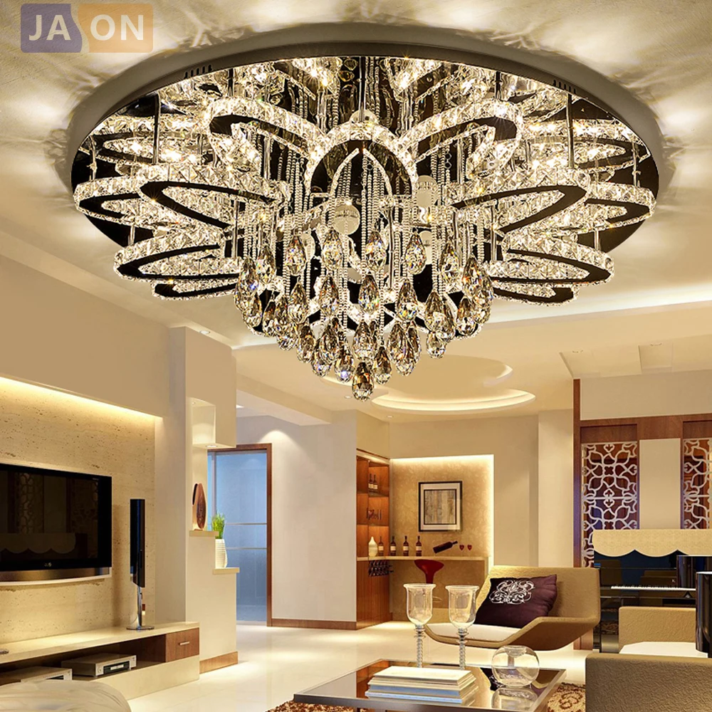 
LED Nordic Stainless Steel Crystal Round LED Lamp.LED Light.Ceiling Lights.LED Ceiling Light.Ceiling Lamp For Foyer 