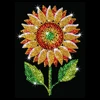 Handmade Sequins Flower With Green Lead Patch