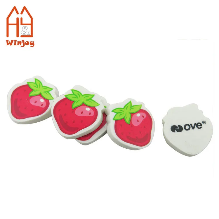 Fashion Custom Strawberry Shape Pretty Eraser For School/fruit Design