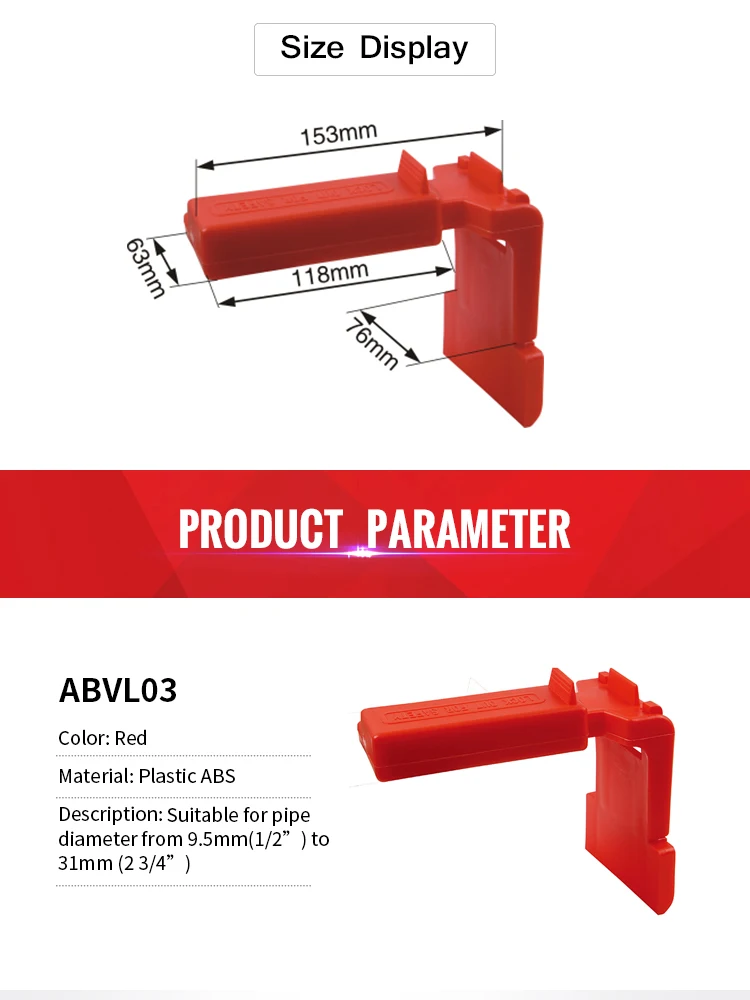 Electrical Universal Loto Abs Safety Adjustable Ball Valve Handle