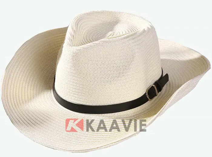 Custom Desert Beach Male Mexican Straw Cowboy Hat With Leather Belt