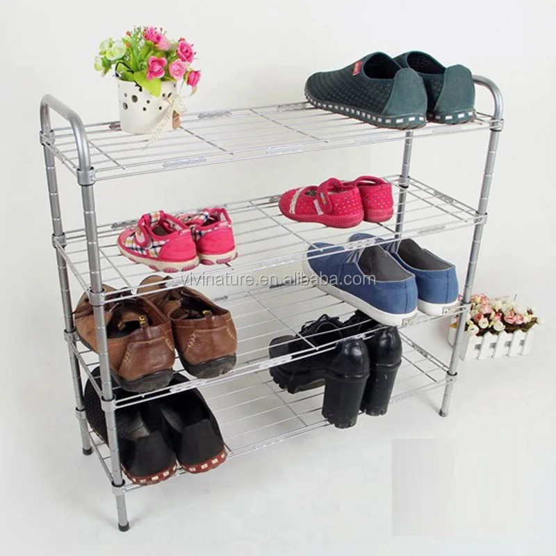 Metal Wire Shoe Rack Organizer Standing Storage Shelf Buy Metal Wire Shoes Rack Standing Storage Shelf Kindergarten Shoe Shelf Product On Alibaba Com