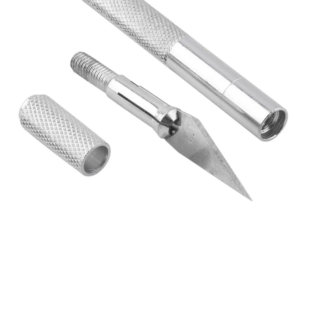 

Metal Handle Craft Knife With 5 Blade Scalpel Cutter Engraving Metal Tool