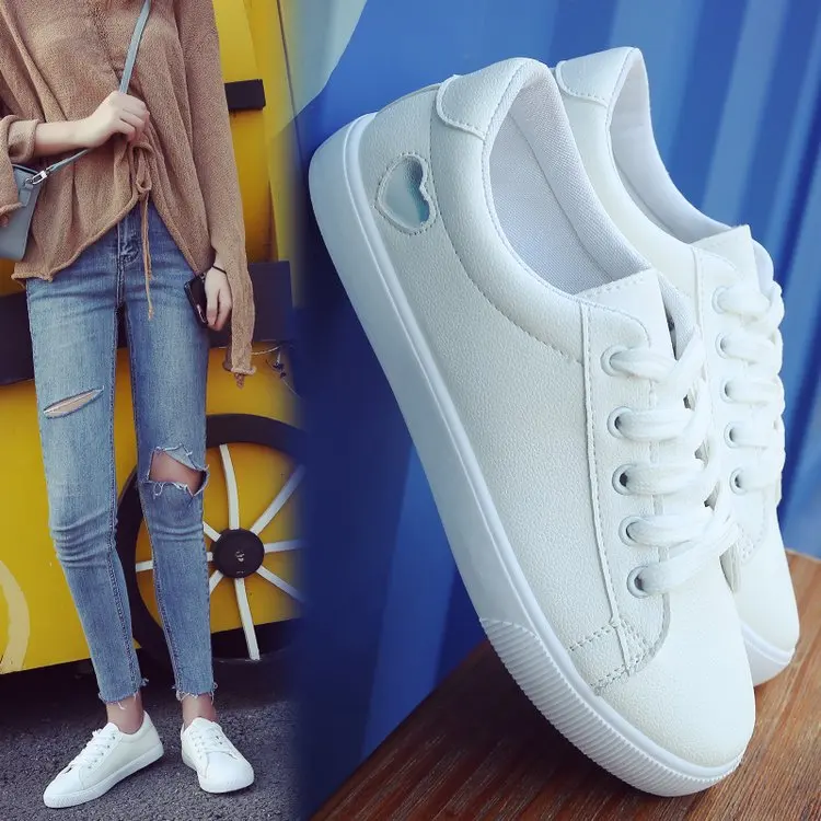 

Autumn New Style White Shoes Flat Casual Sports Running Shoes For Women