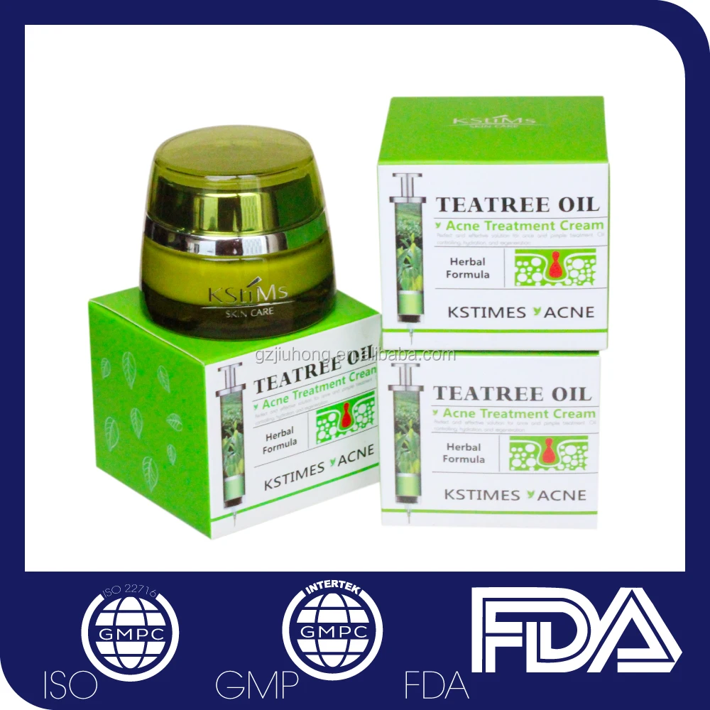 Private label green tea scar removing pimples treatment moist anti acne cream