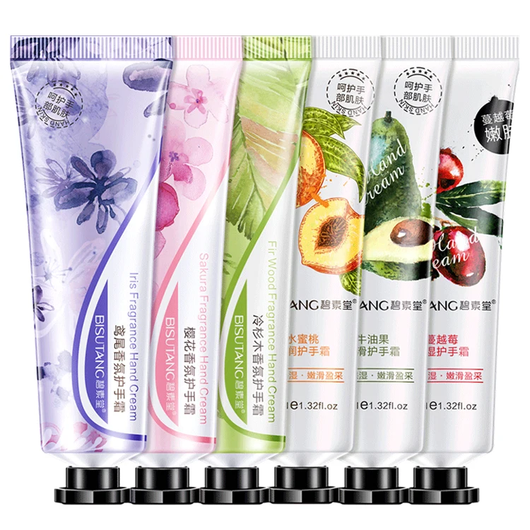 

30g Natural Anti aging Cranberry Avocado Peach Iris Cherry Fir Tree Moisturizing Hand Cream for dry skin