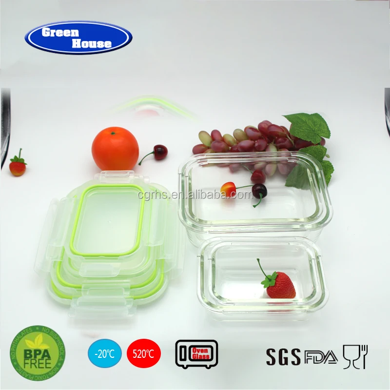 
2018 High Quality Borosilicate Glass Round Storage Takeaway Food Containers 