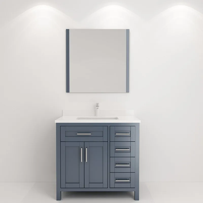 Solid Wood Single Sink Bathroom Unit Vanity Cabinet 36"