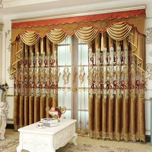 Buy Double Curtains With Attached Valance Curtains In China On