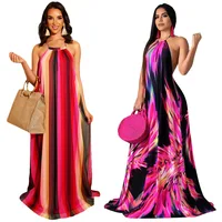 

Sexy Plus Size Maxi Dress Women Summer Slip Dress Floral Print Boho Long Dress