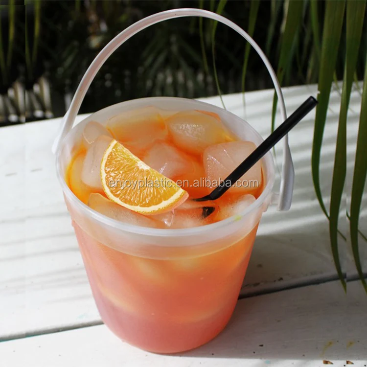 Customized Logo 32 Oz Plastic Bacardi Rum Drink Bucket Premium Ice