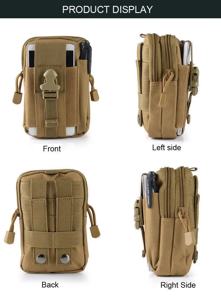 Tactical Molle Pouch Belt Waist Pack Bag Military Waist Fanny Pack Phone Pocket 