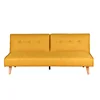 2 in 1 Sofa Bed Convertible Futon Couch Yellow Loveseat Lounge Couch Bed Wood legs Split Seat and Back Sofa Bed