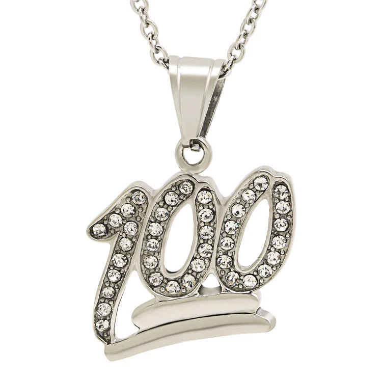 

Marlary Stainless Steel Customized Hip Hop Jewellery 100 Score Emijo Pendants Necklace