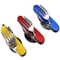 

6-In-1 Camping Utensils Multi Function Tool Stainless Steel Fork Knife Spoon Camping Cutlery Set