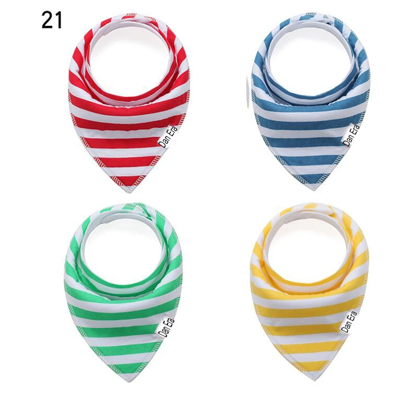 

Amazon Hot sale 100% cotton 33*30cm 4pcs baby bandana drool bibs