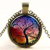 XP-TGN-LT-132 Wholesale Vintage Meaningful Dome Cabochon Mandala Antique Time Gemstone Necklace In Glass