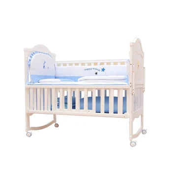 Baby Wooden Crib Cot Cradle Bed 