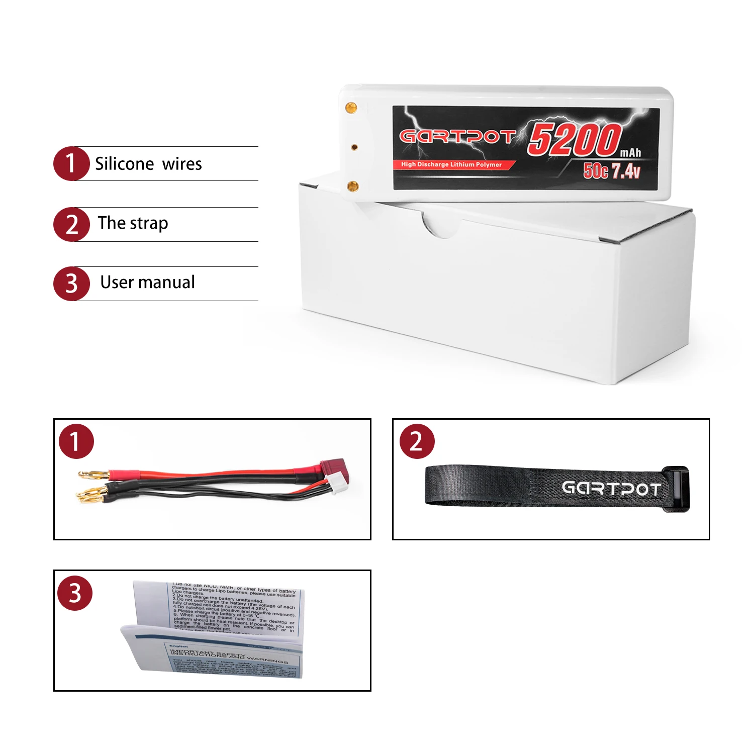 Factory Direct High Capacity Rc Car Battery 50c 7.4v 5200mah Remote