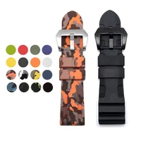 

Luxury Soft 22mm 24mm 26mm Replacement Rubber Strap Camouflage Silicone Watch Band