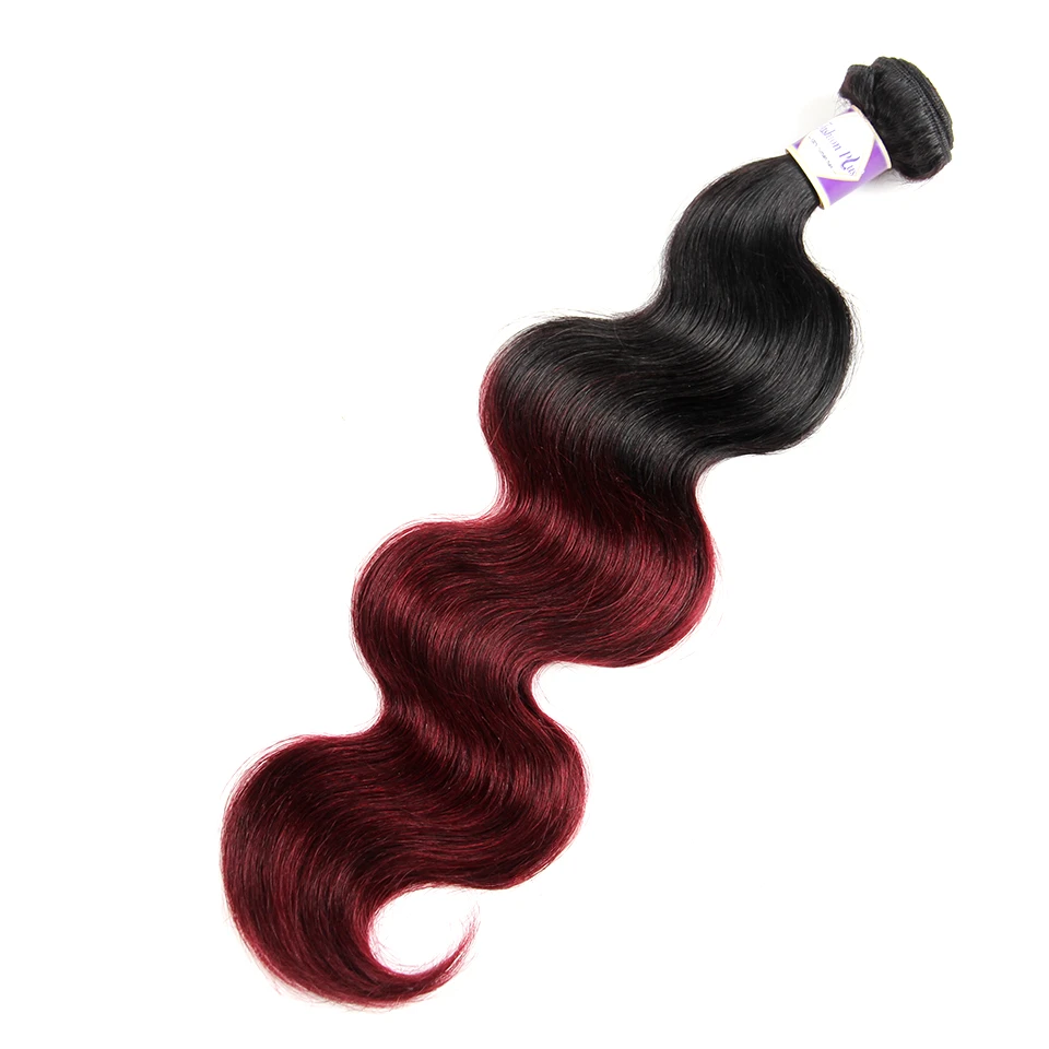 

Red Ombre Brazilian Virgin Hair Body Wave 3 Bundles ombre Burgundy Brazilian Hair Weave Bundles 1/99j ombre hair