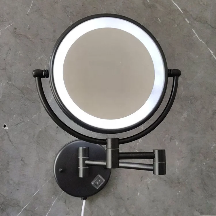 5x Magnification Wall Mount Black Swing Arm Face Cosmetic Mirror Buy