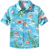 Professional manufacture children pattern printed short sleeve aloha shirt