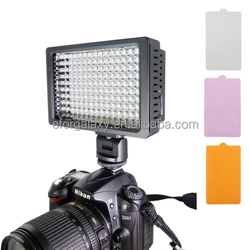 

HD-160 White Light LED Video Light on-Camera Photography Fill Light for Canon, Nikon, DSLR Camera with 3 Filter Plates, N/a