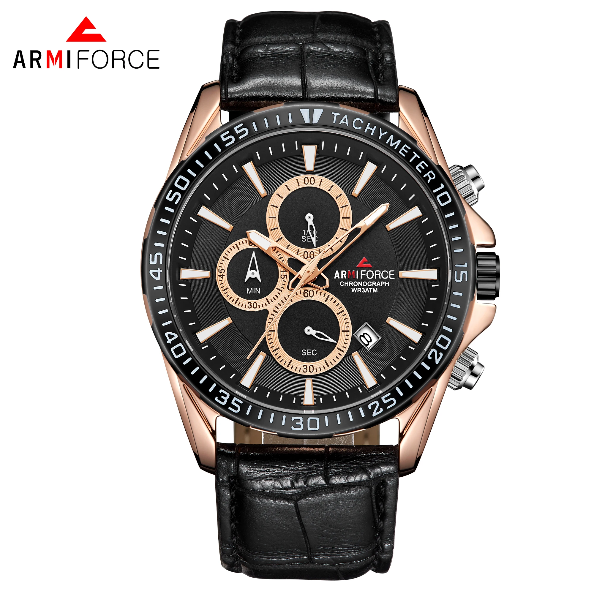 

Armiforce 8001 Luxury Brand Men Business Wrist Watches Leather Date Male Clock Waterproof Sports Men Chronograph Quartz Watch