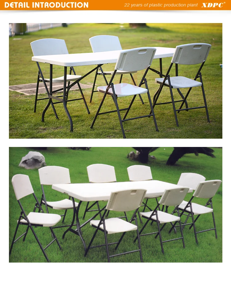 China Wholesale Folding Party Chairs White Plastic Dining Table For