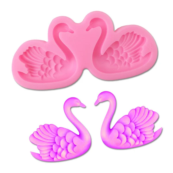 

New design 3D Swan shape Fondant Silicone Mould chocolate mold fondant cake decorating mould, Stock or customized