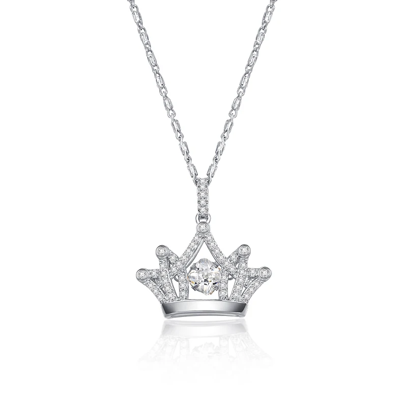 

N703018001 xuping crown dancing stone jewelry necklace, Rhodium color