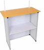 Wood board with a header promotion table; promotion counter; promotion booth