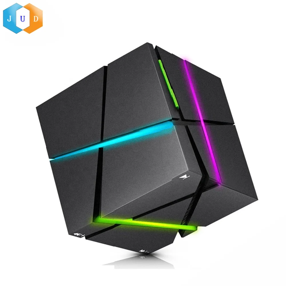 

2019 Fancy Led Square Cube Wireless BT Speaker LED Stereo Magic Cube Music Player Cubic Mini Wireless Speaker with Led Light