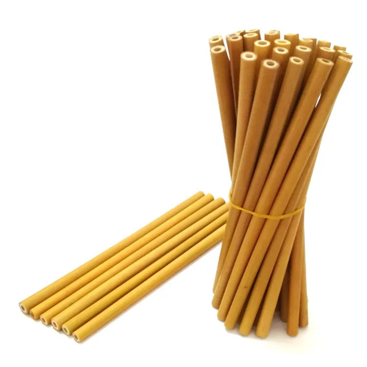 

Hot sale organic Eco Reusable bamboo straws drinking with customized logo, Natural color