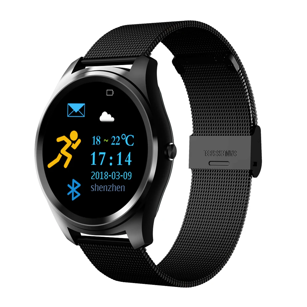 

2018 Huiers X8 Smartwatch Heart Rate Blood Pressure Monitor Wristwatch Sport Fitness Tracker Bracelet for Android IOS, Black;silver