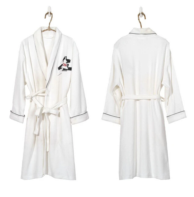 Hotel Products Unisex Long Bathrobe White Cotton Terry Bath Towel Buy
