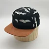 Design Your Own 6 Panel Suede Flat Bill Custom Printing Snapback Hats Cap