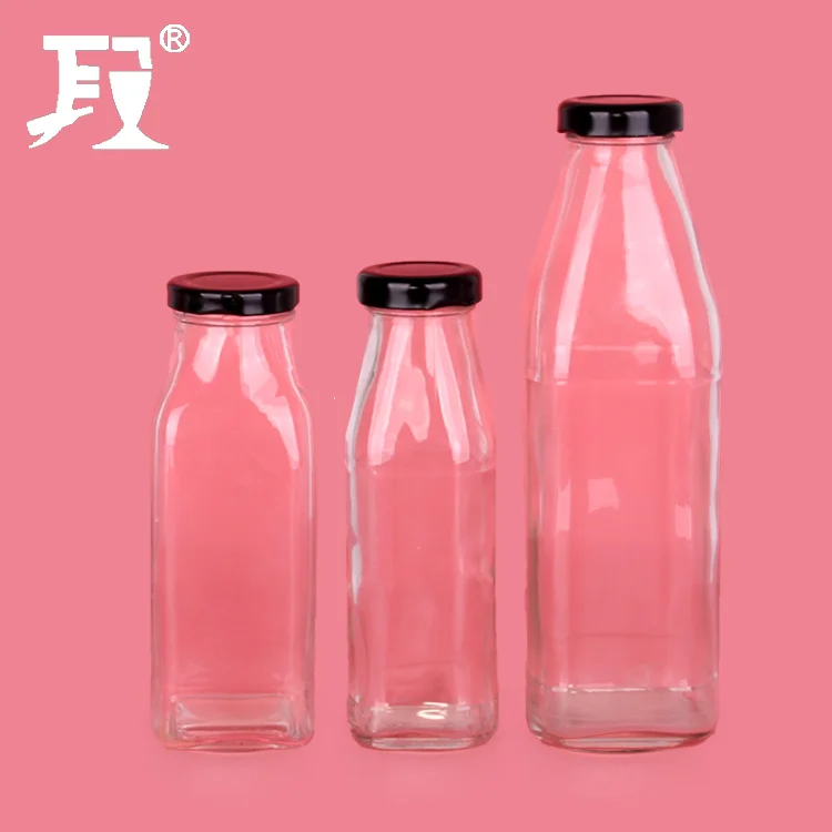 250ml french square beverage glass bottle wholesale