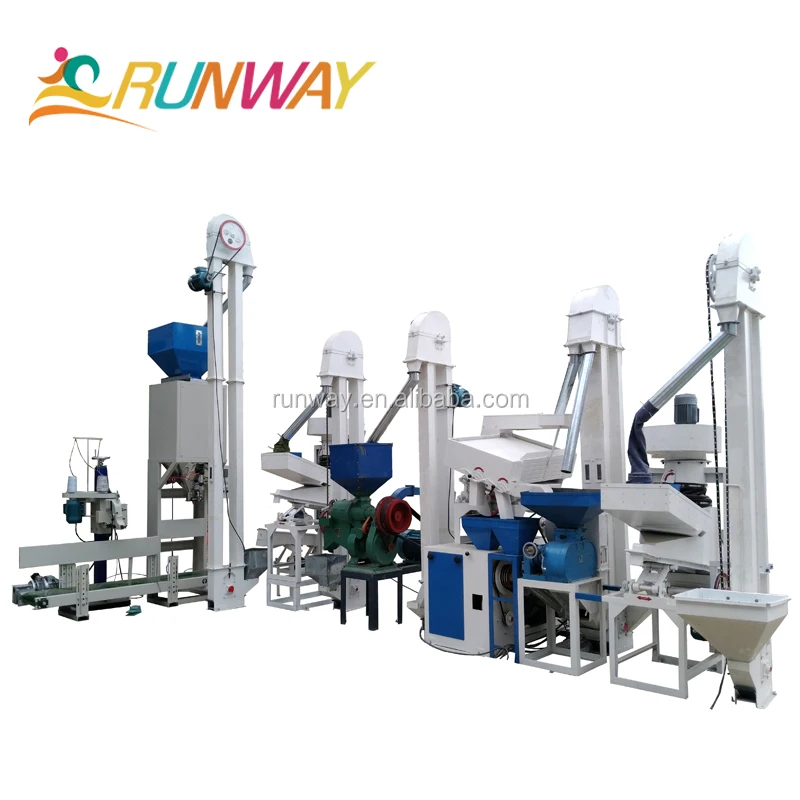 1 Ton Combined Rice Mill Equipment + Packaging System Mini Rice Mill ...