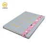 Custom gold foil logo hard cover gray leatherette PU journal notebook with elastic band
