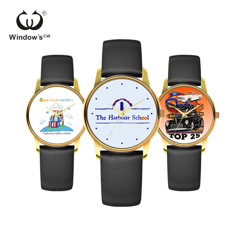 

Design your own watch gift customized personalized wrist watch, Gold/black