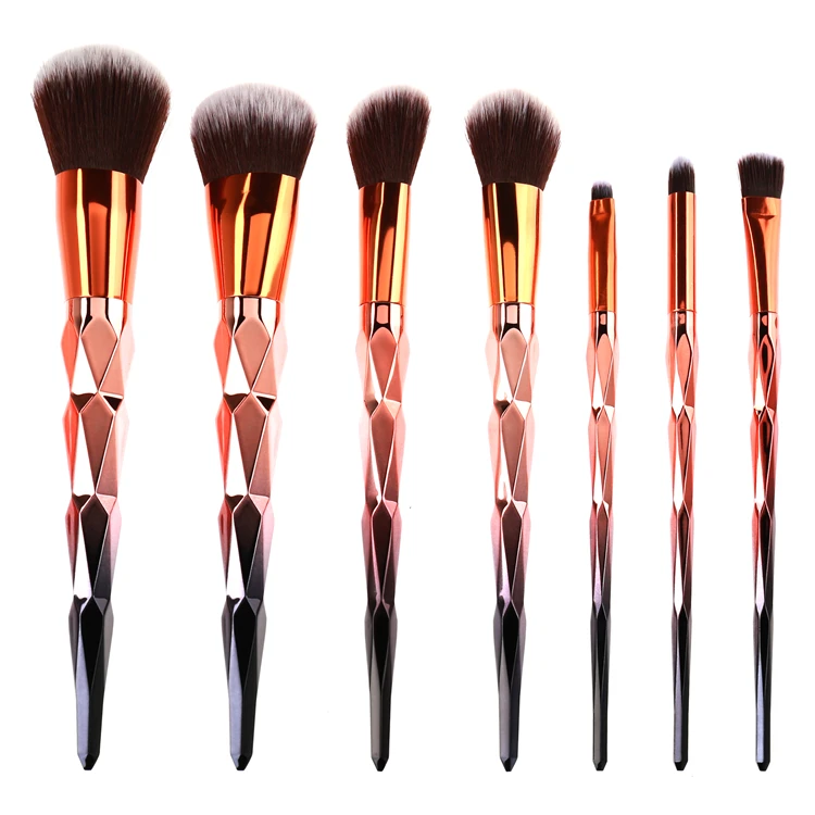 

Wholesale Cheap Price 7pcs Diamond Makeup Brushes Set, Customized color