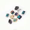 CZ6934 Silver Rose Gold Gold Abalone Shell Flat Square Beads for Macrame Bracelets,Men's Square Spacer Beads