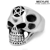 MECYLIFE Cool Punk Ring David Star Ring Stainless Steel Skull Ring