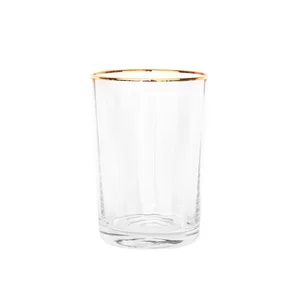 Image of Vintage restaurant water cup creative gold rim glass cup